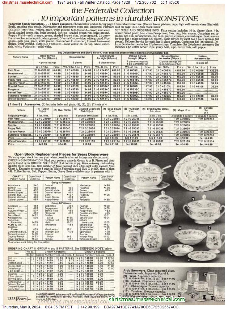 1981 Sears Fall Winter Catalog, Page 1328