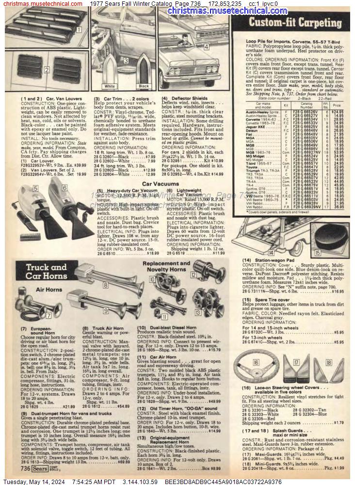 1977 Sears Fall Winter Catalog, Page 736