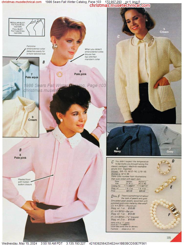 1986 Sears Fall Winter Catalog, Page 103
