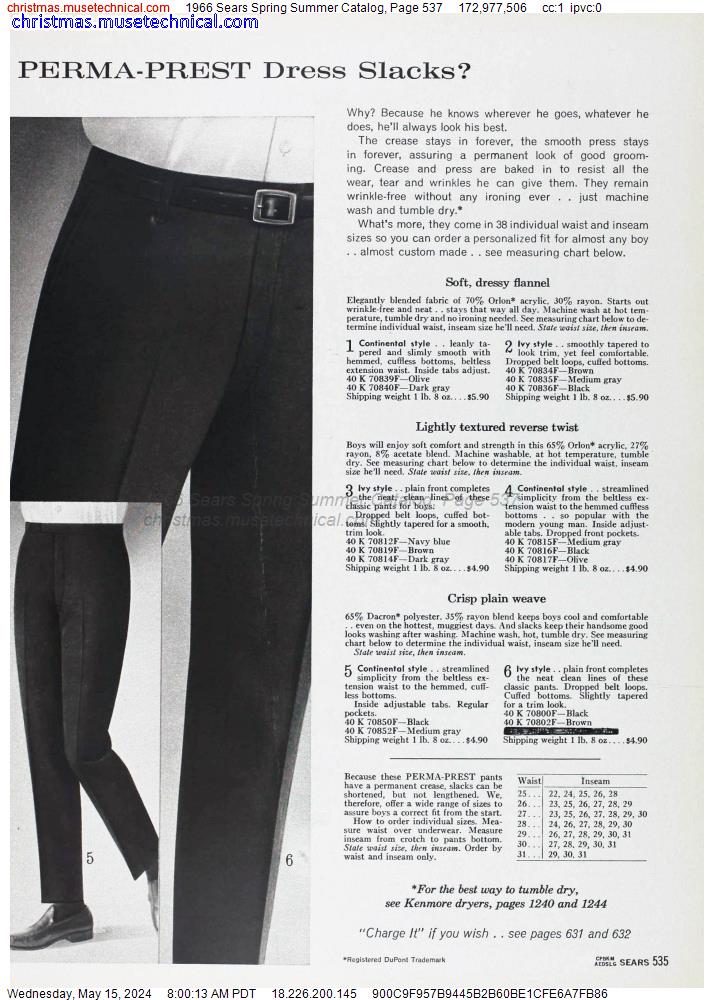 1966 Sears Spring Summer Catalog, Page 537