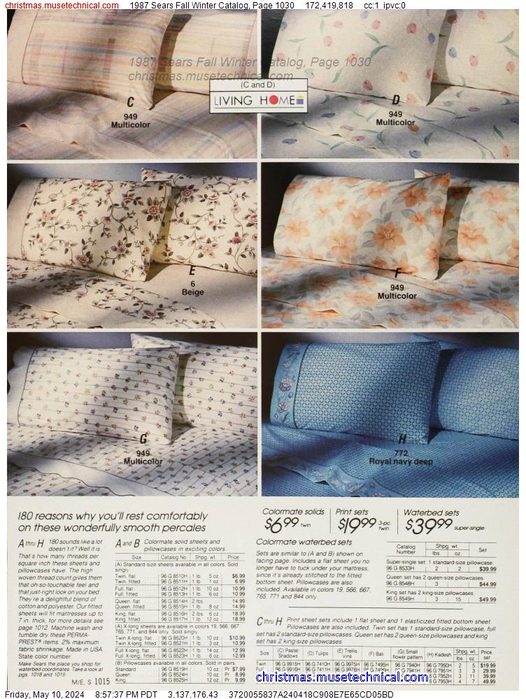 1987 Sears Fall Winter Catalog, Page 1030