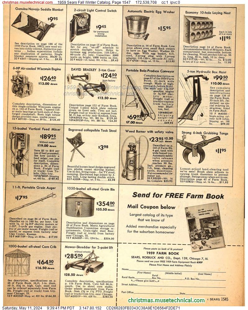 1959 Sears Fall Winter Catalog, Page 1547
