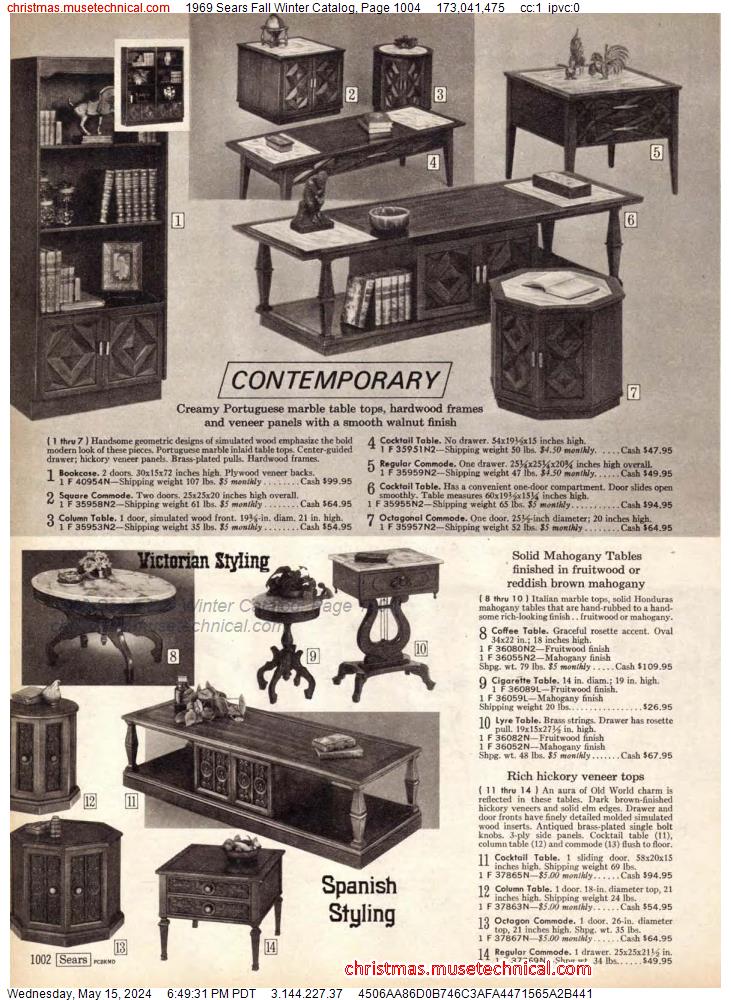 1969 Sears Fall Winter Catalog, Page 1004