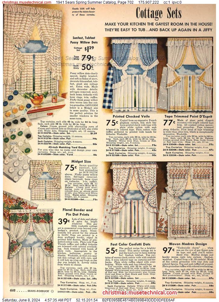 1941 Sears Spring Summer Catalog, Page 702