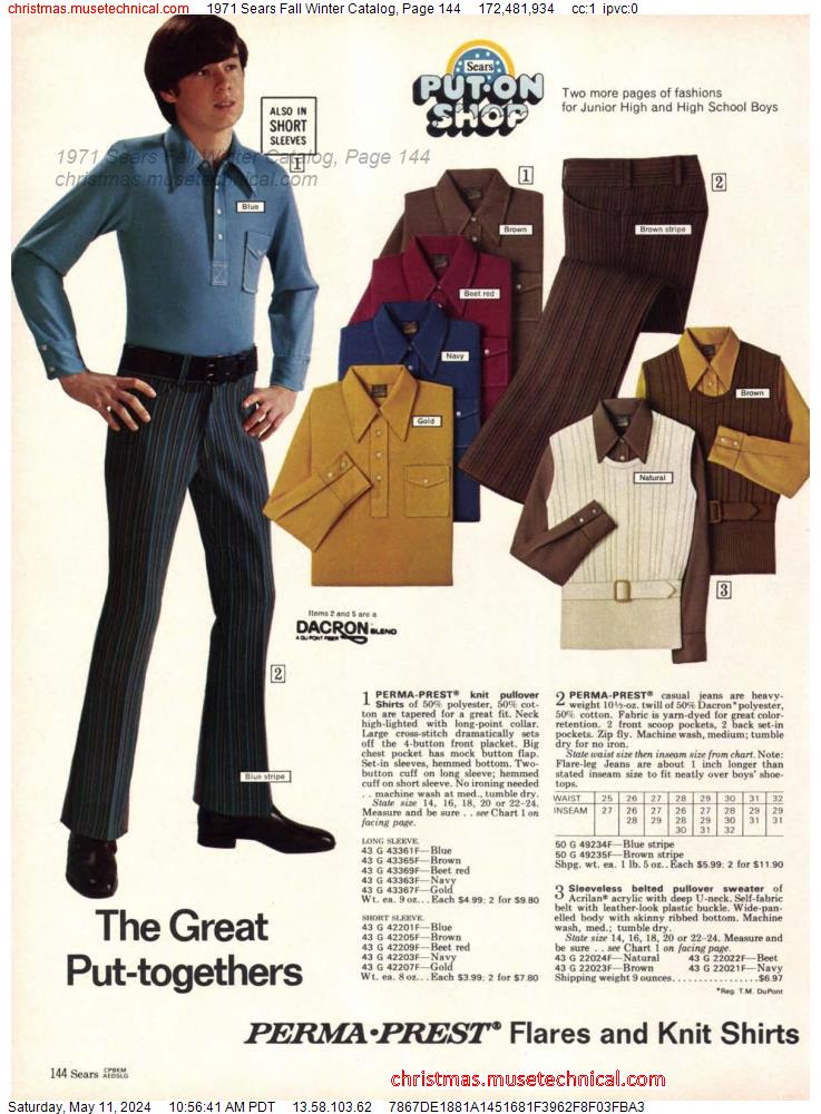 1971 Sears Fall Winter Catalog, Page 144