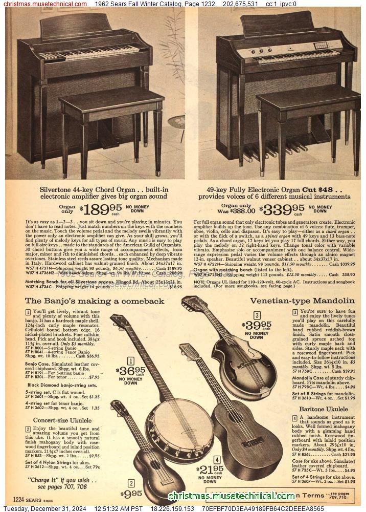 1962 Sears Fall Winter Catalog, Page 1232