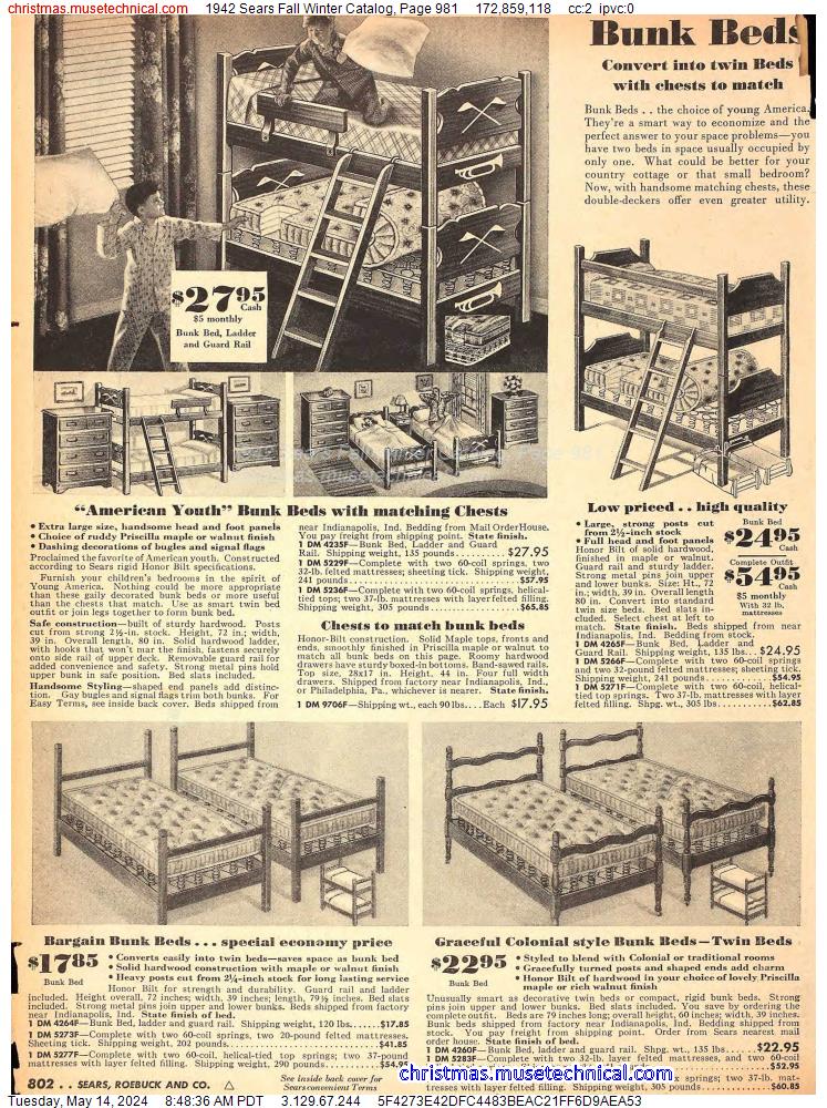 1942 Sears Fall Winter Catalog, Page 981