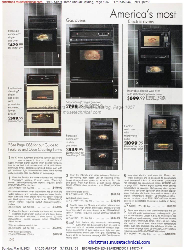 1989 Sears Home Annual Catalog, Page 1057