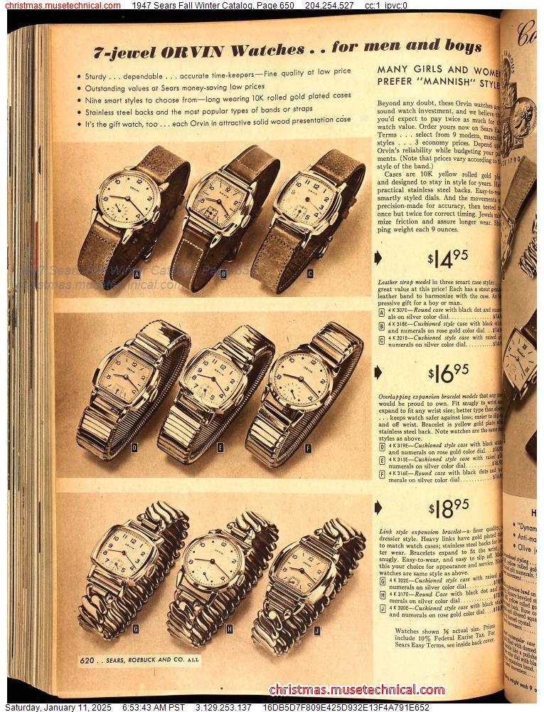 1947 Sears Fall Winter Catalog, Page 650