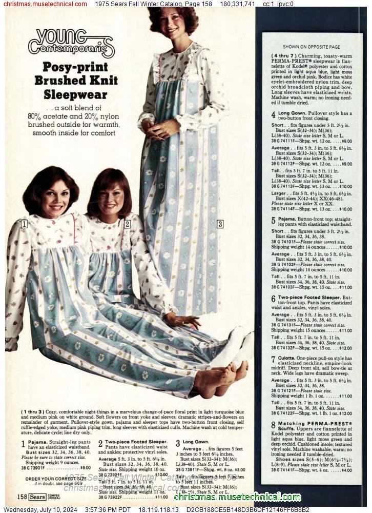1975 Sears Fall Winter Catalog, Page 158