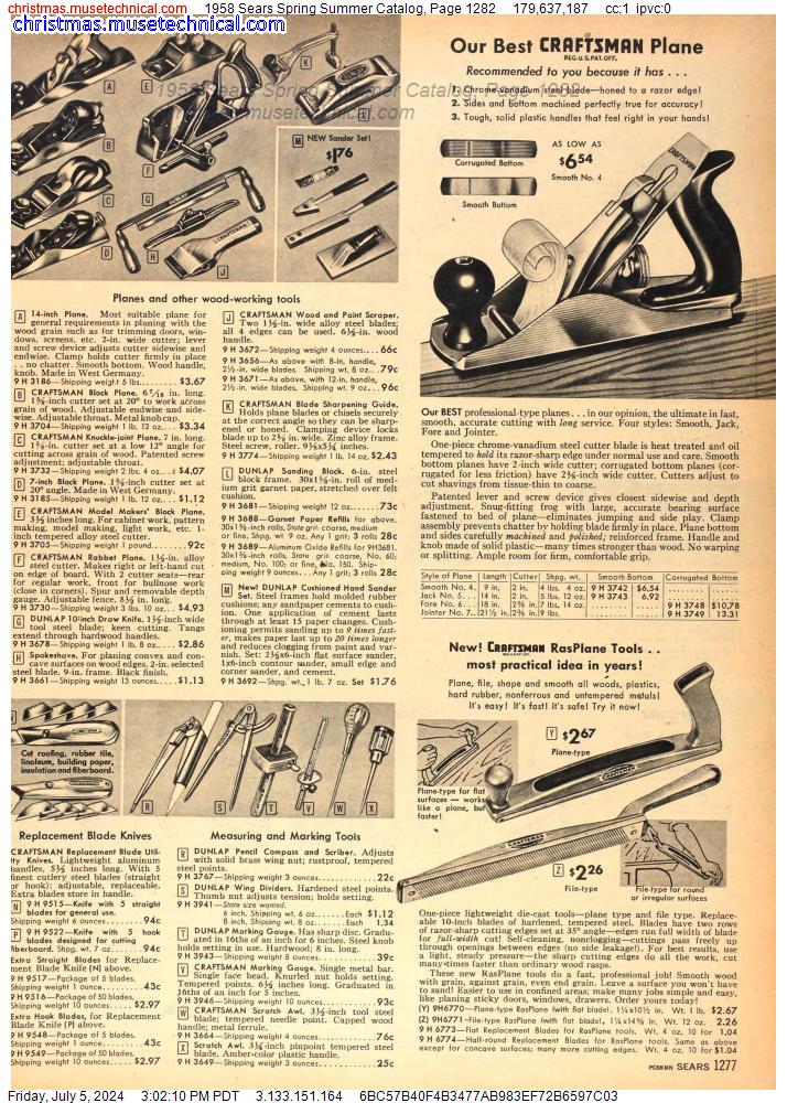 1958 Sears Spring Summer Catalog, Page 1282