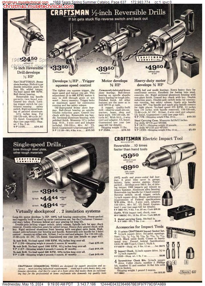 1968 Sears Spring Summer Catalog, Page 637