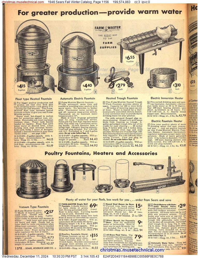 1946 Sears Fall Winter Catalog, Page 1156