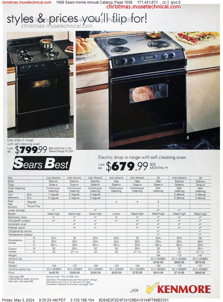 1989 Sears Home Annual Catalog, Page 1056