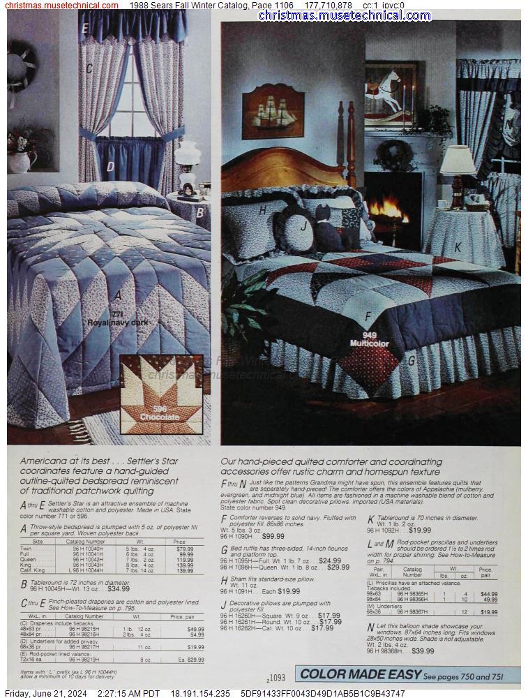 1988 Sears Fall Winter Catalog, Page 1106