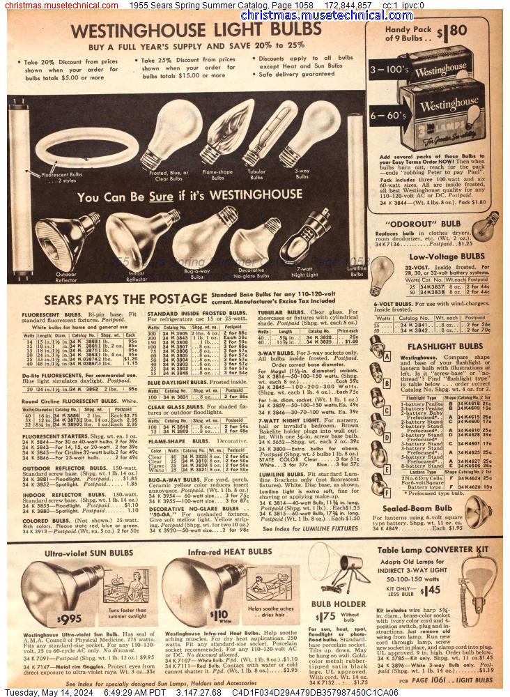 1955 Sears Spring Summer Catalog, Page 1058