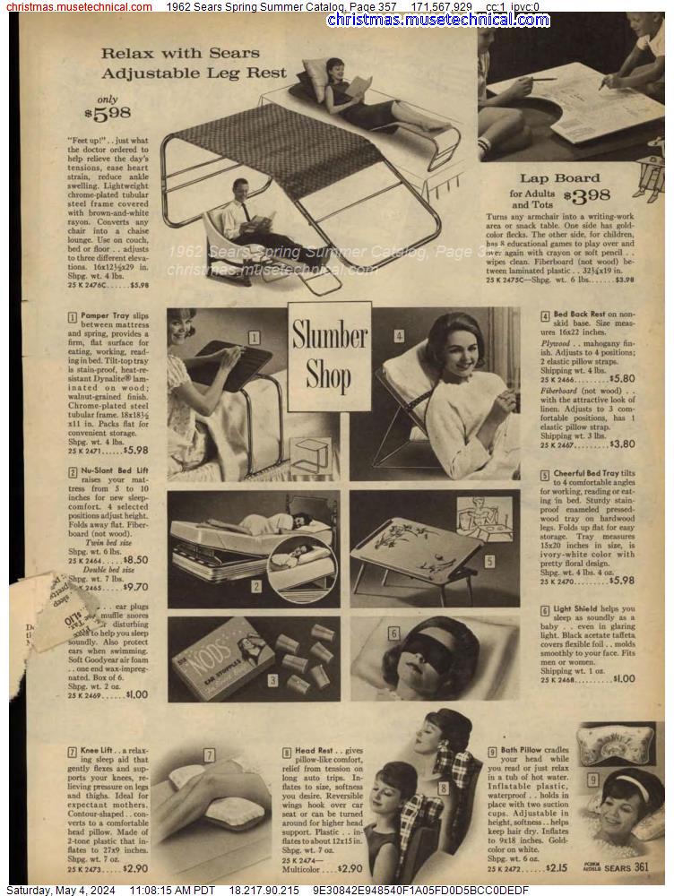 1962 Sears Spring Summer Catalog, Page 357