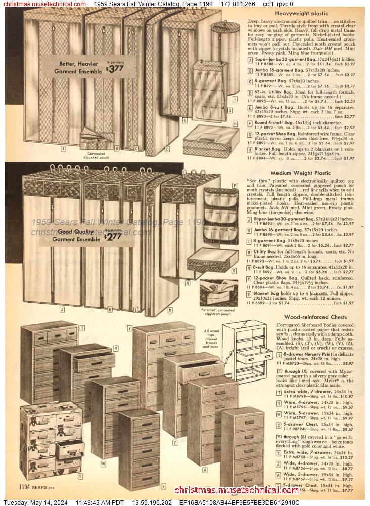 1959 Sears Fall Winter Catalog, Page 1198