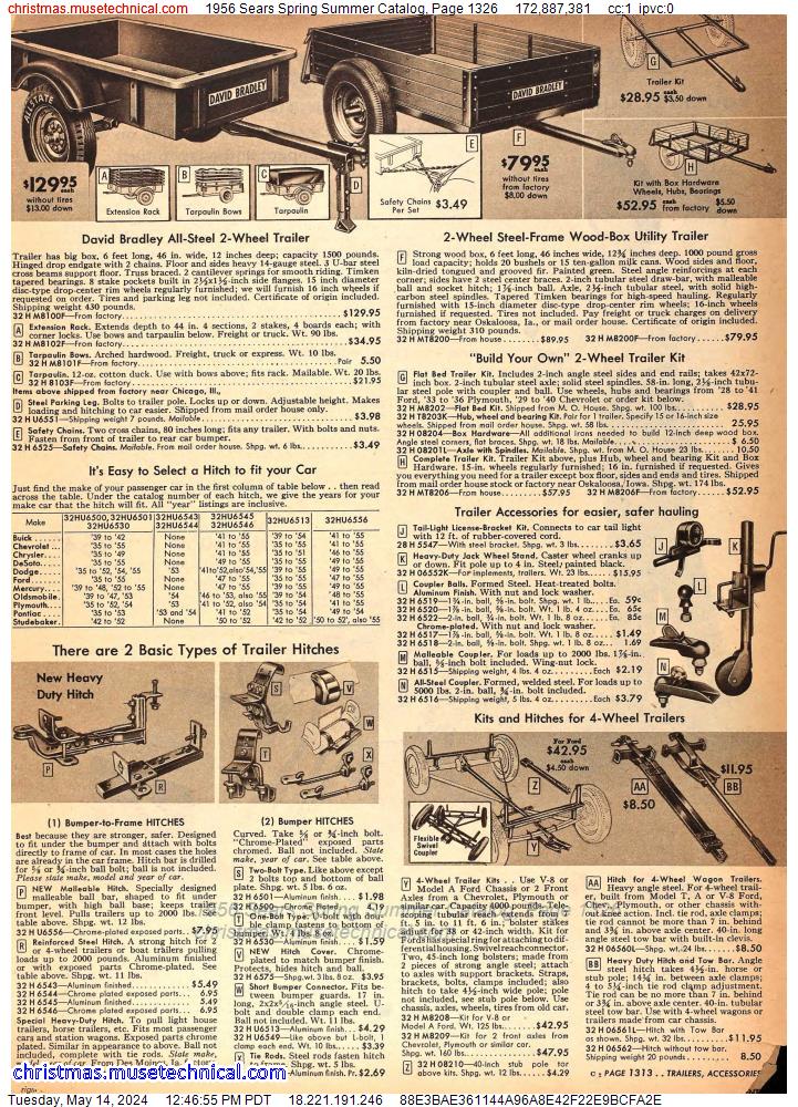 1956 Sears Spring Summer Catalog, Page 1326