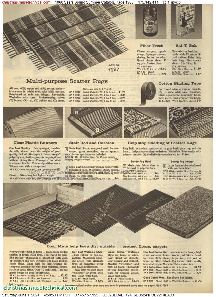 1960 Sears Spring Summer Catalog, Page 1366