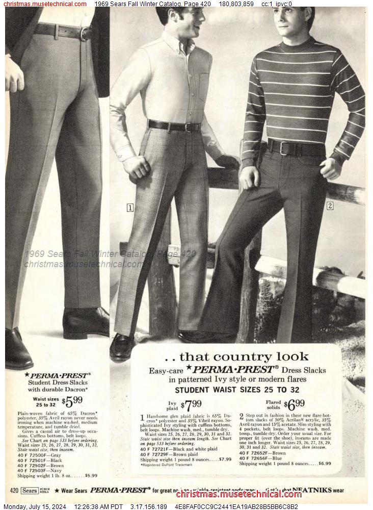 1969 Sears Fall Winter Catalog, Page 420