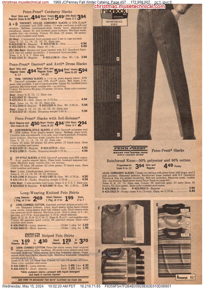 1969 JCPenney Fall Winter Catalog, Page 457