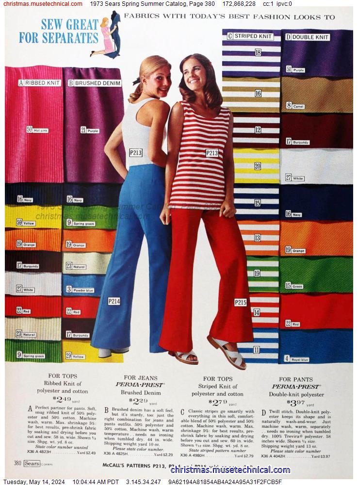 1973 Sears Spring Summer Catalog, Page 380