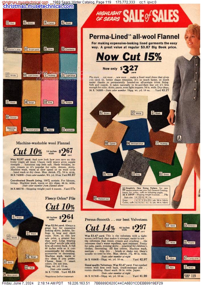 1969 Sears Winter Catalog, Page 119