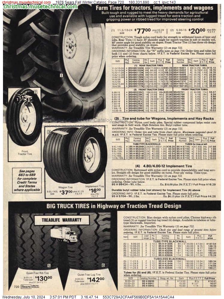 1976 Sears Fall Winter Catalog, Page 720