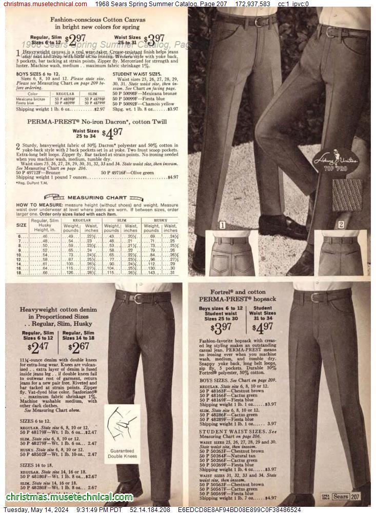 1968 Sears Spring Summer Catalog, Page 207