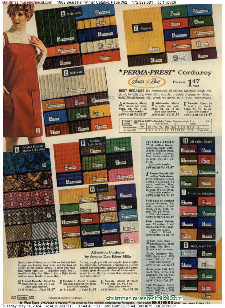 1968 Sears Fall Winter Catalog, Page 362