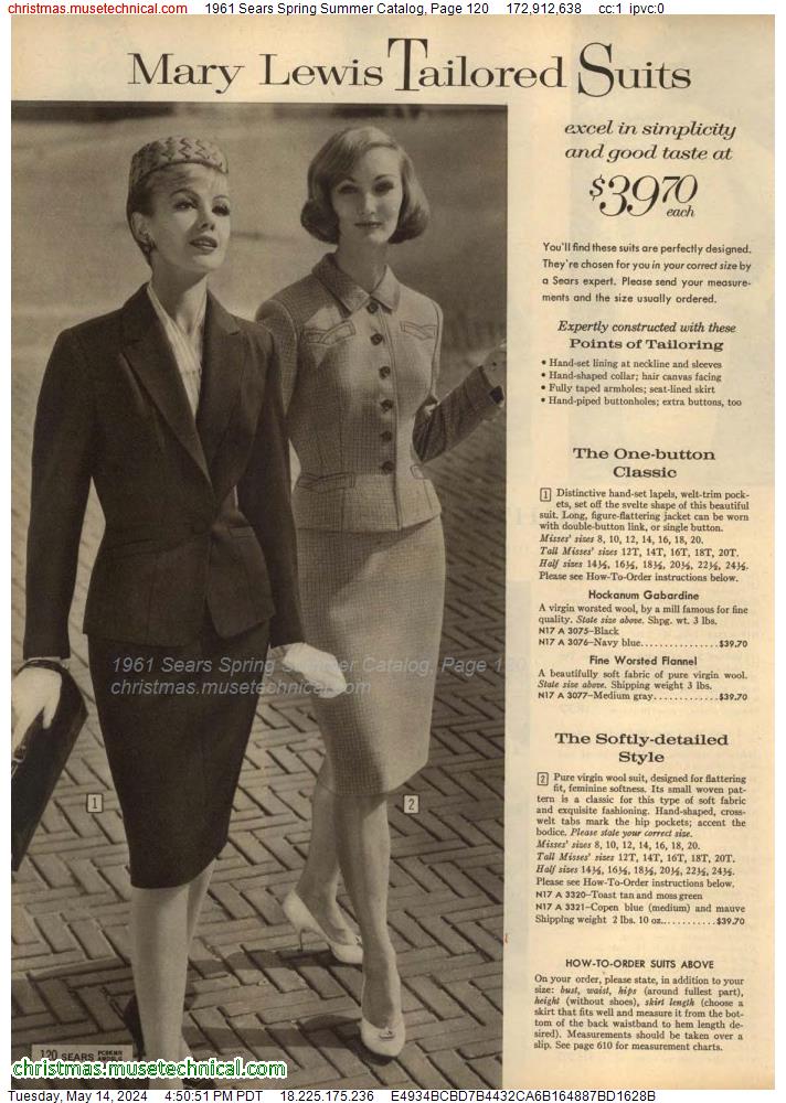 1961 Sears Spring Summer Catalog, Page 120