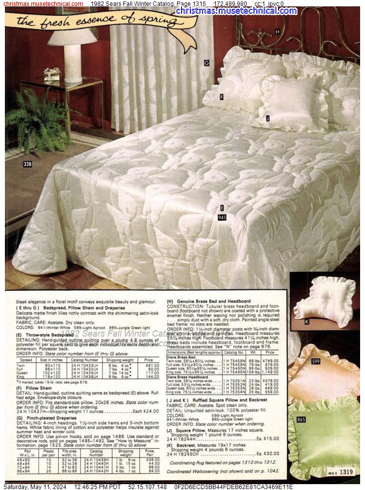 1982 Sears Fall Winter Catalog, Page 1315