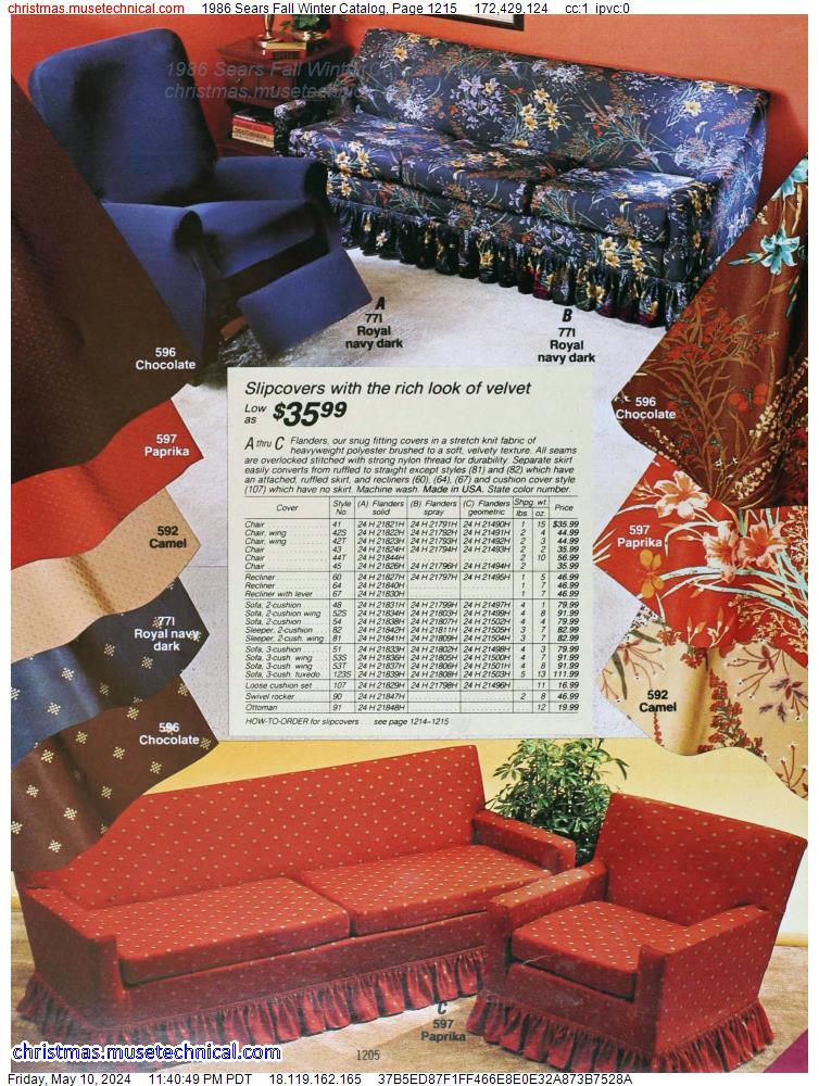 1986 Sears Fall Winter Catalog, Page 1215