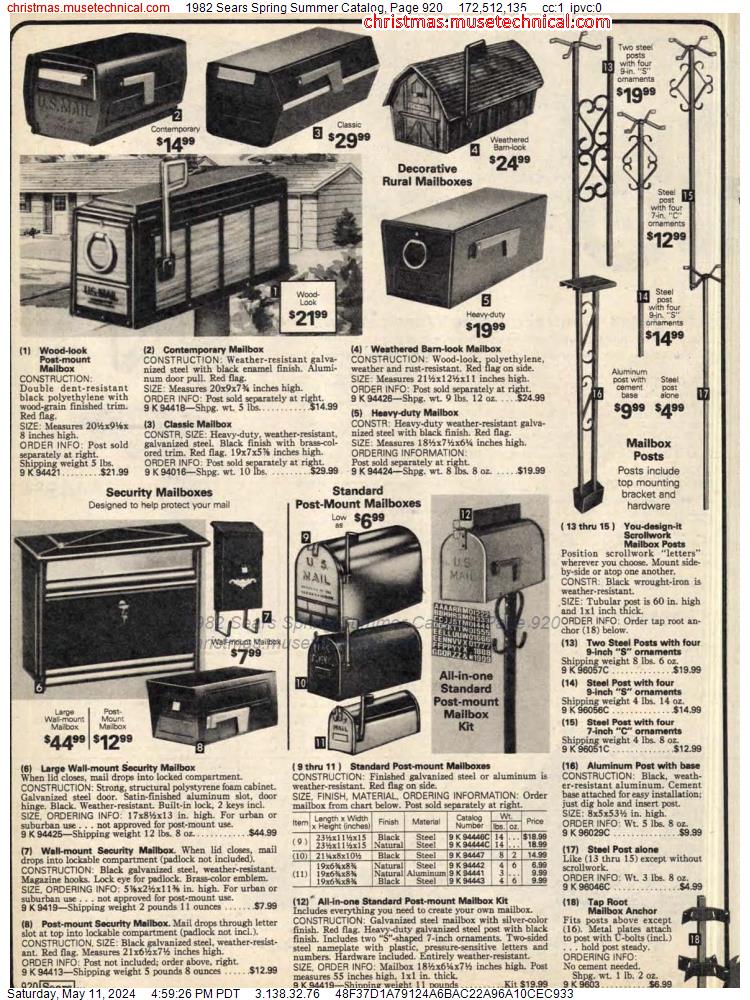 1982 Sears Spring Summer Catalog, Page 920