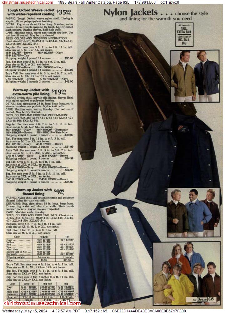 1980 Sears Fall Winter Catalog, Page 635