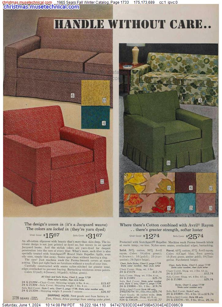 1965 Sears Fall Winter Catalog, Page 1733