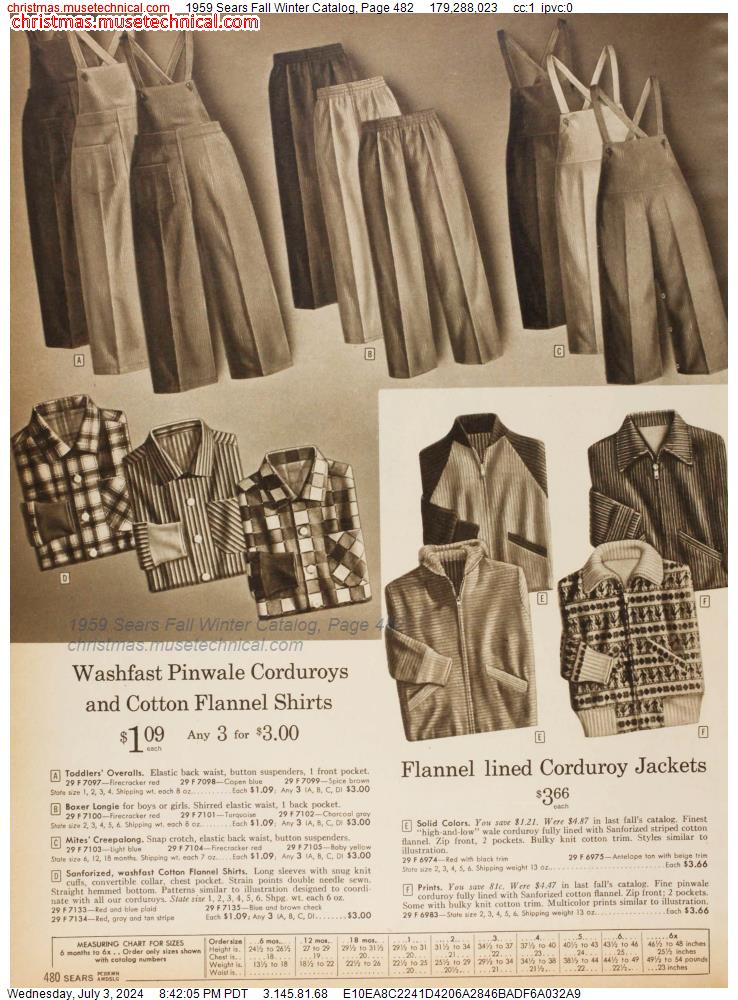 1959 Sears Fall Winter Catalog, Page 482