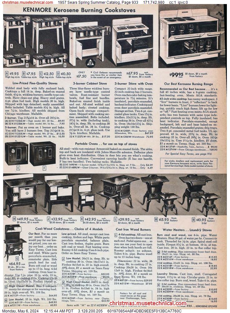 1957 Sears Spring Summer Catalog, Page 933