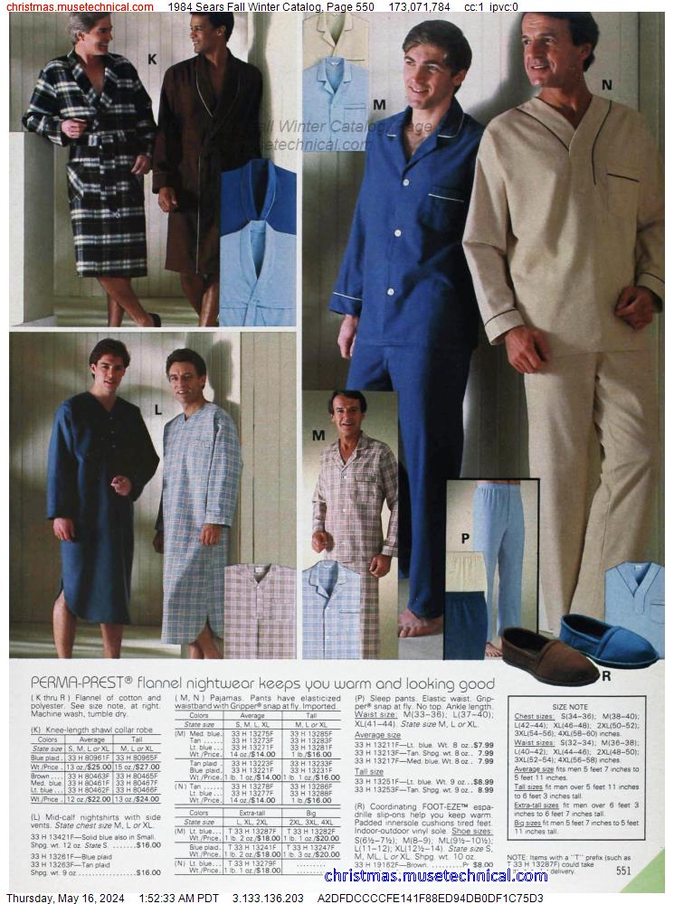1984 Sears Fall Winter Catalog, Page 550