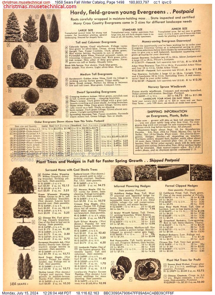 1958 Sears Fall Winter Catalog, Page 1498
