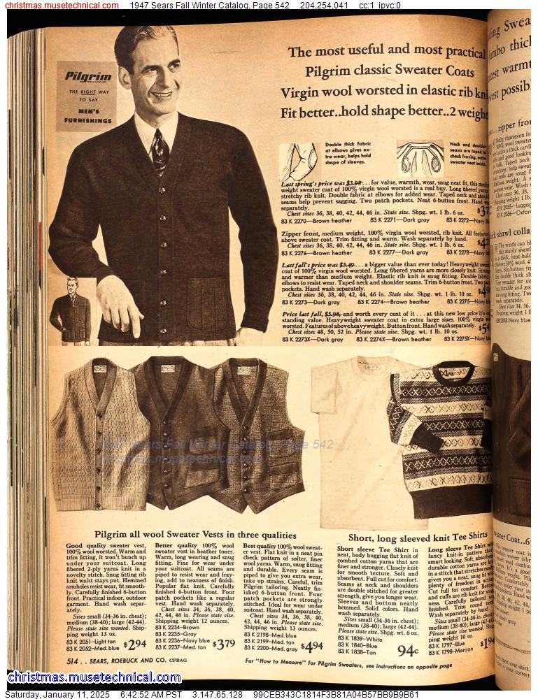 1947 Sears Fall Winter Catalog, Page 542