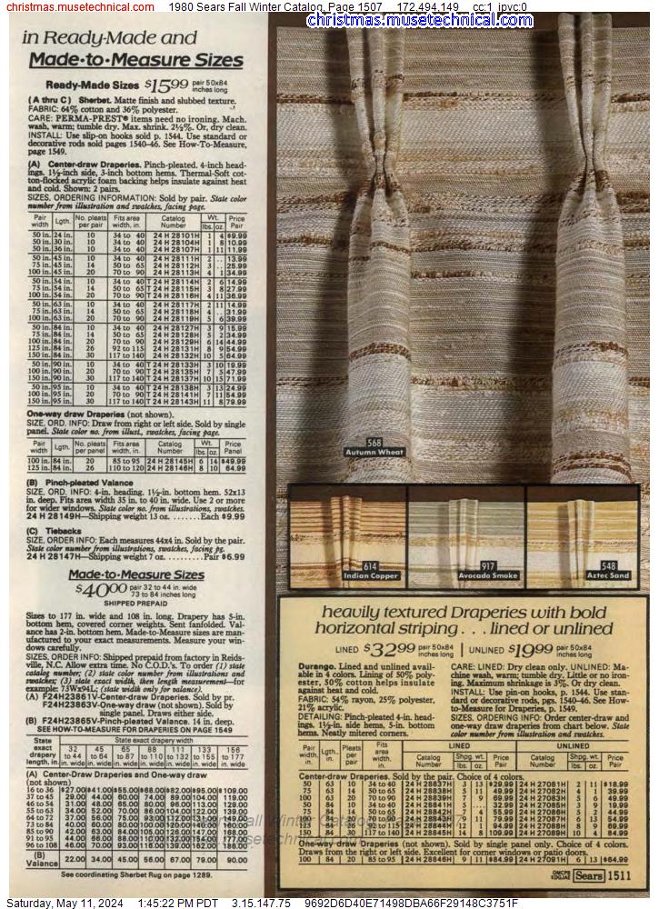1980 Sears Fall Winter Catalog, Page 1507