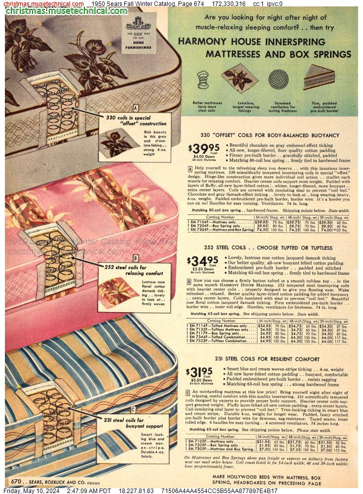 1950 Sears Fall Winter Catalog, Page 674