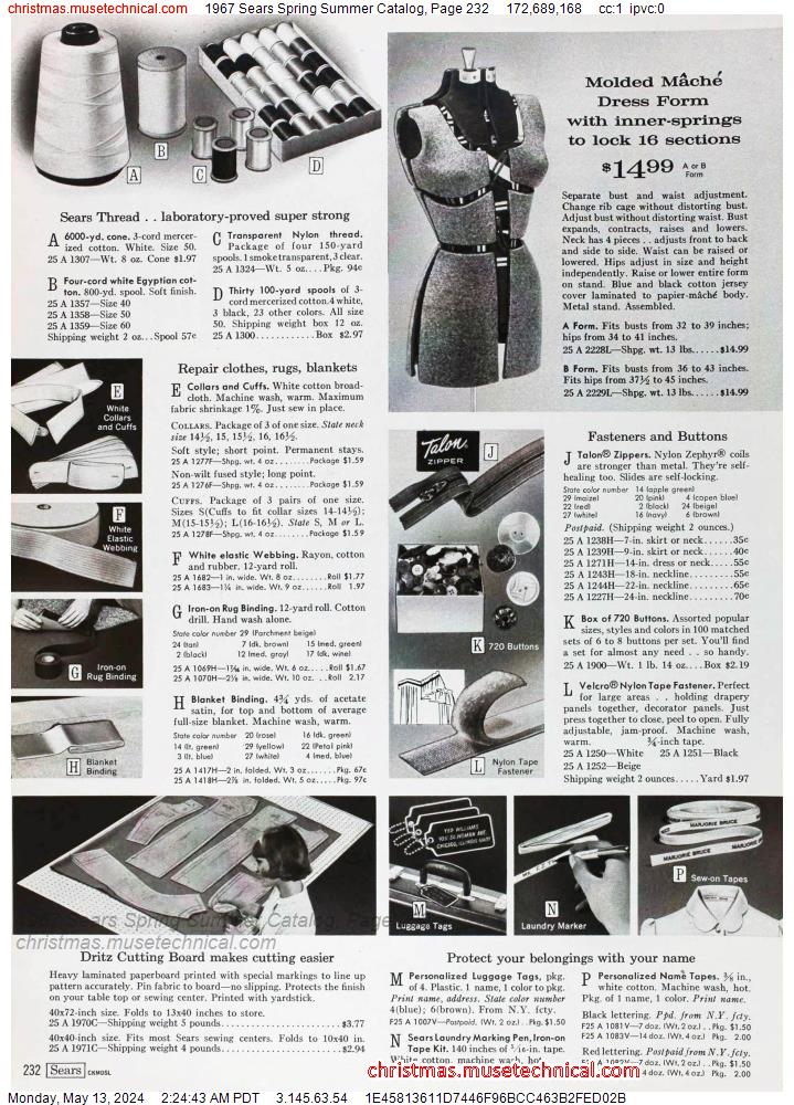 1967 Sears Spring Summer Catalog, Page 232