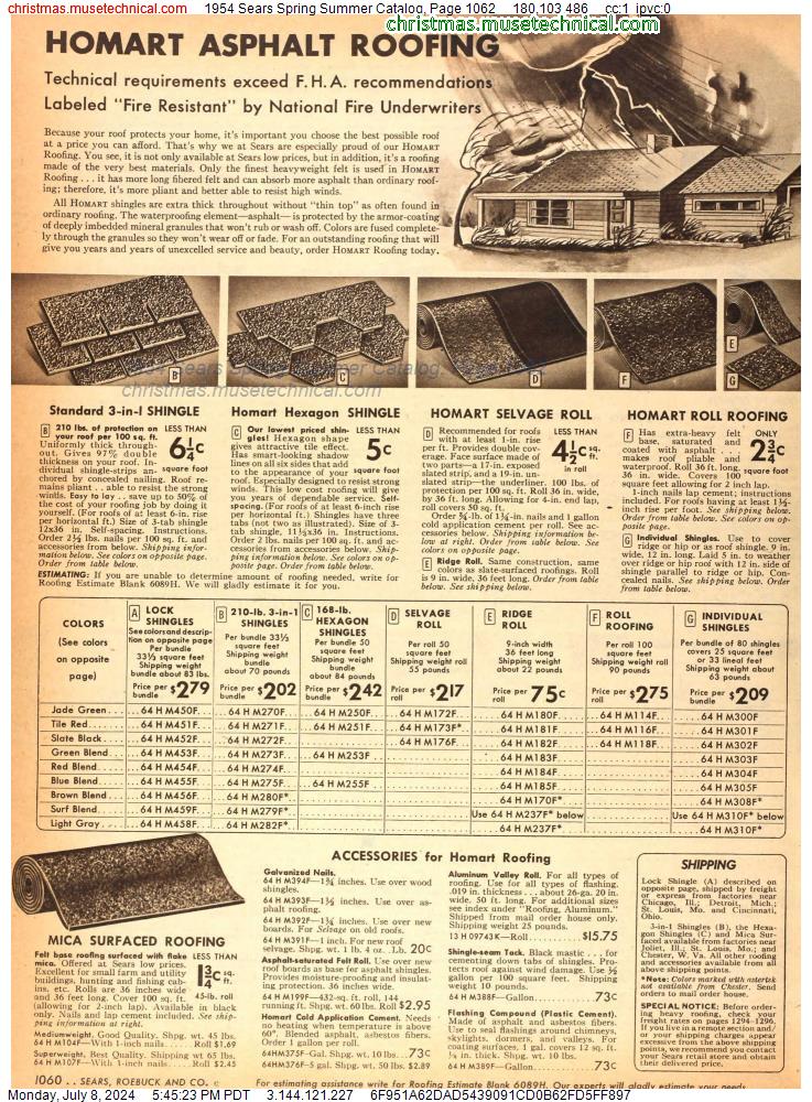 1954 Sears Spring Summer Catalog, Page 1062