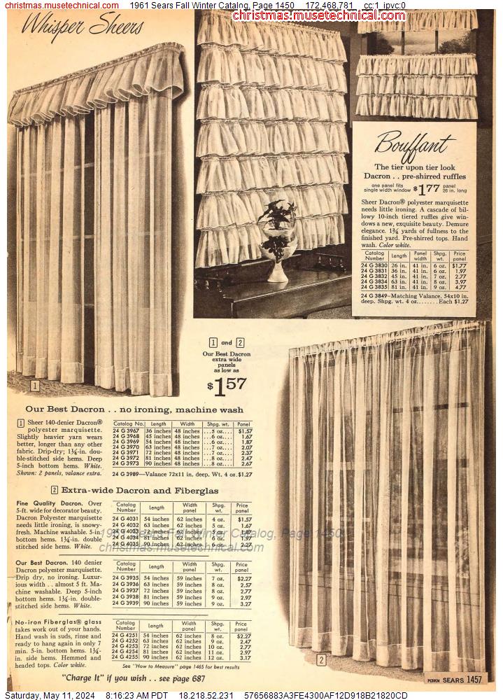 1961 Sears Fall Winter Catalog, Page 1450