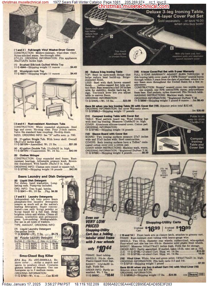 1977 Sears Fall Winter Catalog, Page 1081