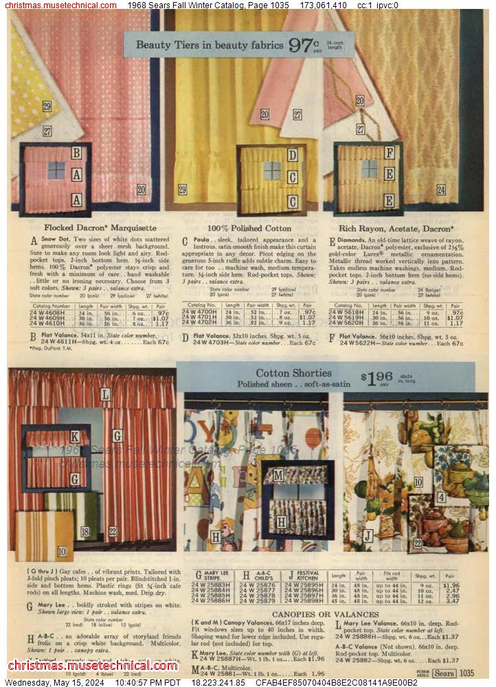 1968 Sears Fall Winter Catalog, Page 1035