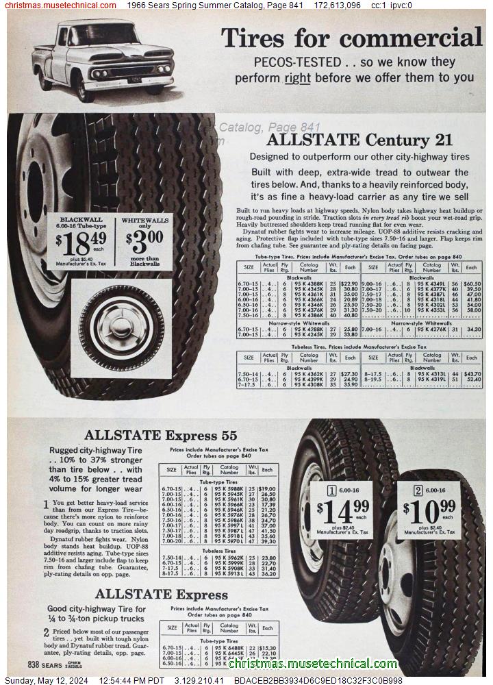 1966 Sears Spring Summer Catalog, Page 841
